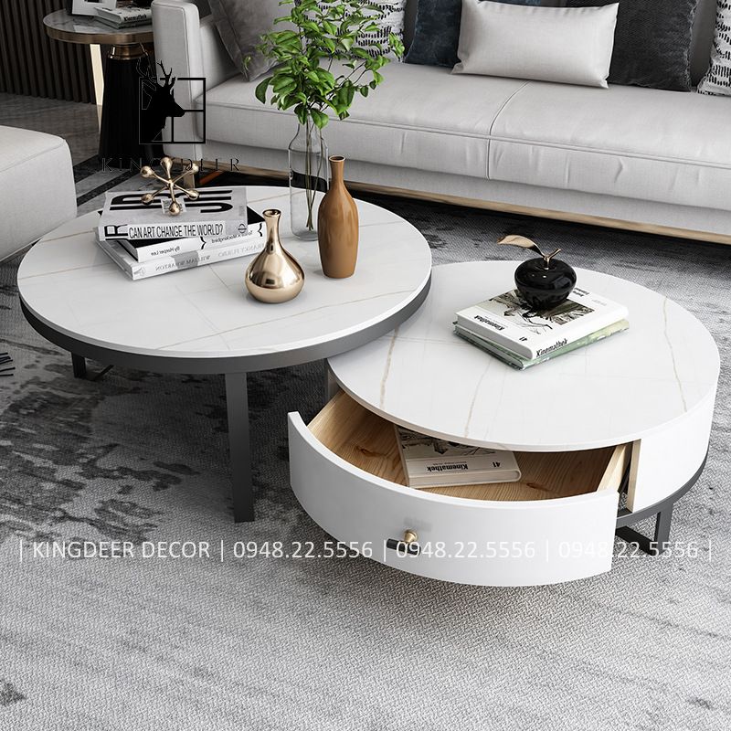 BTKD_00132 Bàn sofa Olivia đôi mặt đá ceramic, BTKD-001