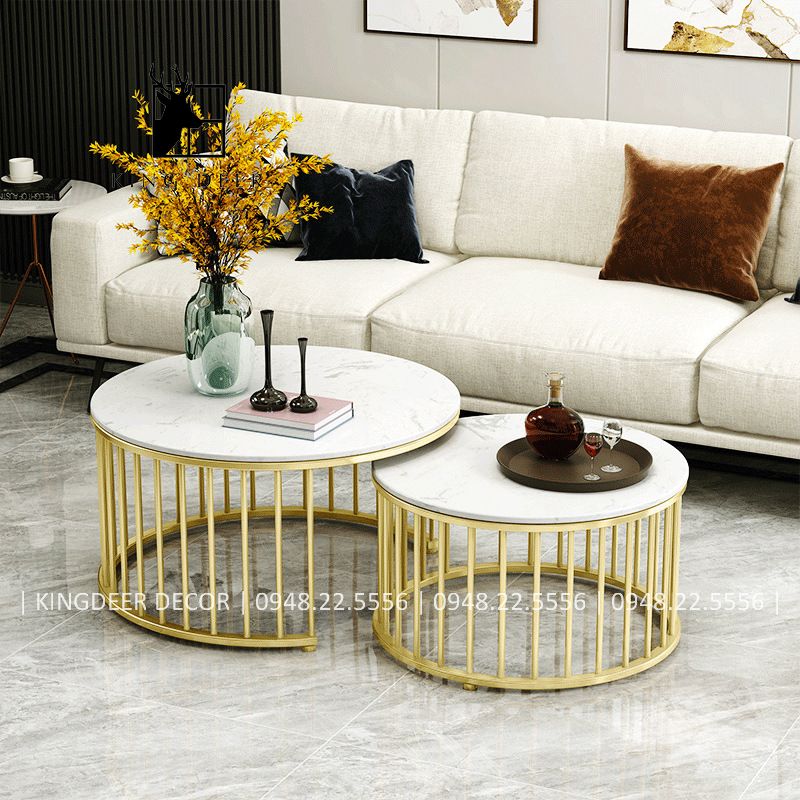 BTKD_0111 Bàn sofa Katherine đôi tròn chân đa nan hiện đại, BTKD-010