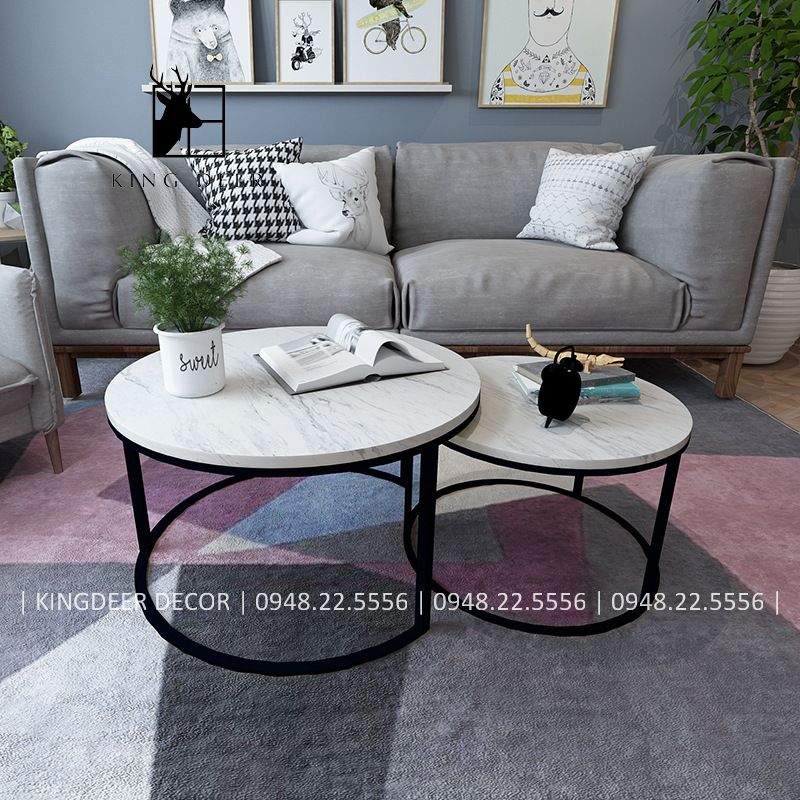 BTKD_0122 Bàn trà cặp tròn chân 1 nan