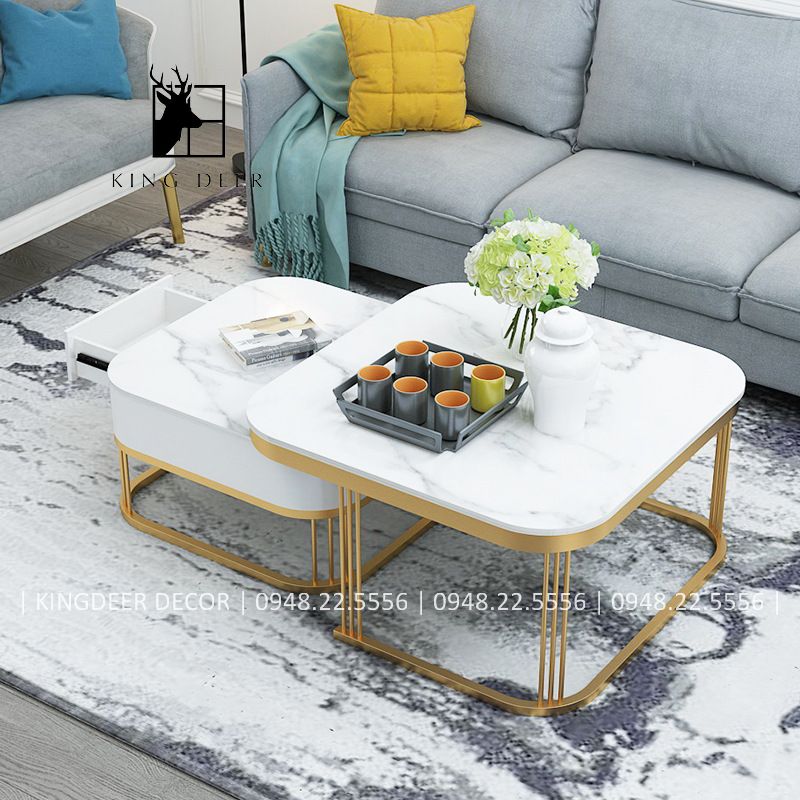 Bàn trà cặp vuông