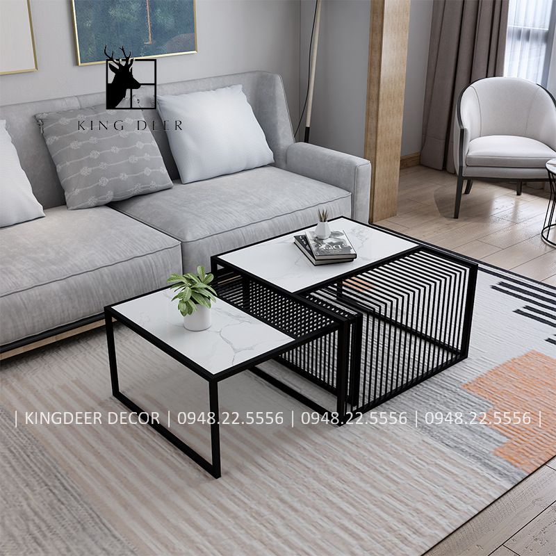 Bàn sofa cặp vuông