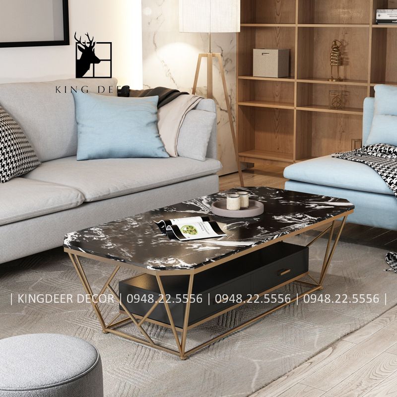 Bàn trà kim cương ngăn kéo