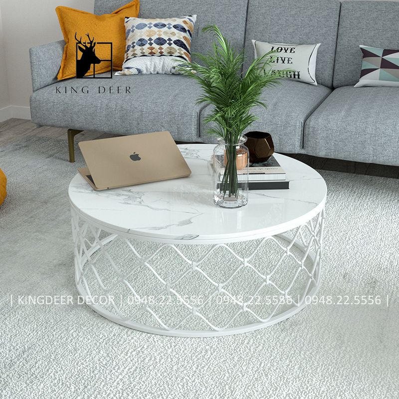 Bàn sofa tròn mặt đá