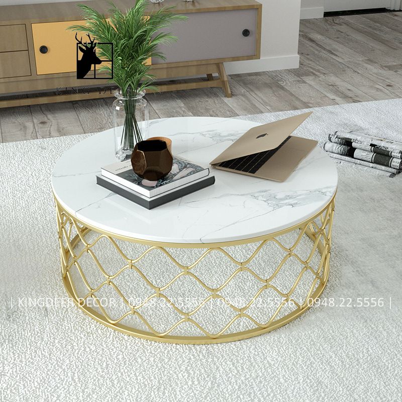 Bàn sofa tròn mặt đá