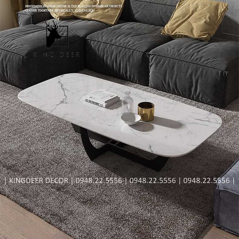Bàn sofa Chloe Bắc Âu hiện đại mặt bằng đá marle, BTKD-046