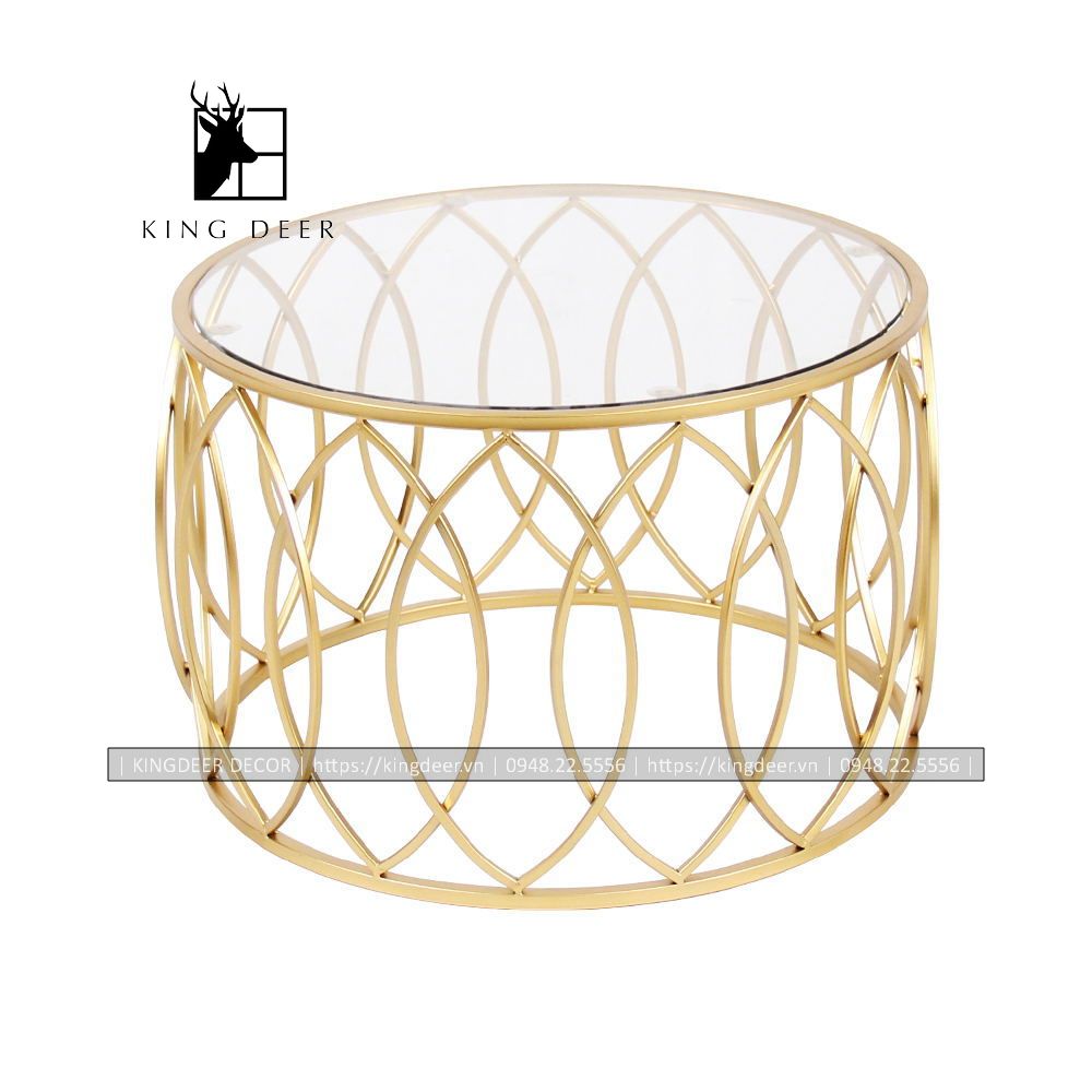 BTKD_0611 Bàn trà tròn mặt kính