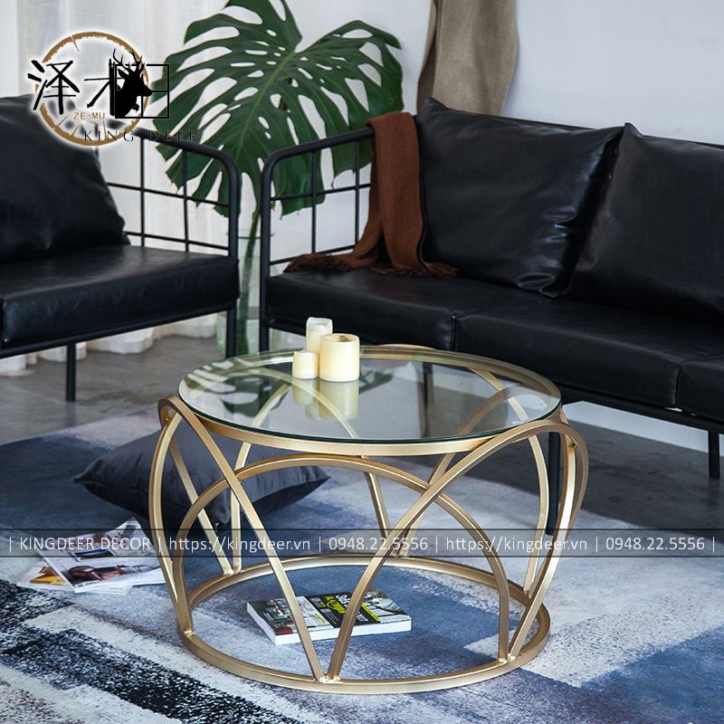 BTKD_0671 Bàn sofa Brianna Bắc Âu mặt đá marble hiện đại, BTKD-054