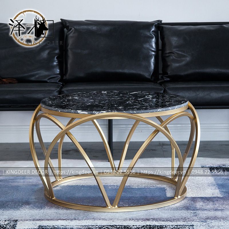 Bàn sofa Brianna Bắc Âu mặt đá marble hiện đại, BTKD-054