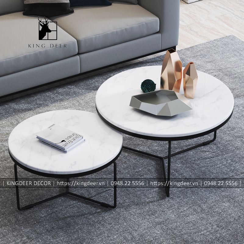 BTKD_0741 Bàn trà chân ba chạc, mặt đá tràn viền