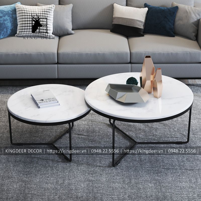 BTKD_0742 Bàn trà chân ba chạc, mặt đá tràn viền
