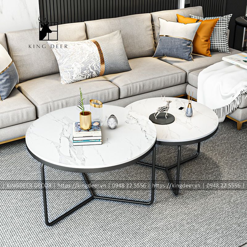 BTKD_0742_2 Bàn trà chân ba chạc, mặt đá tràn viền