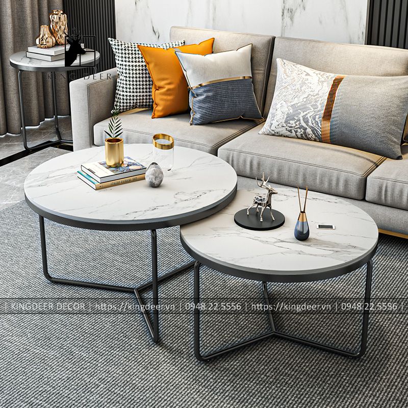 BTKD_0744_2 Bàn trà chân ba chạc, mặt đá tràn viền