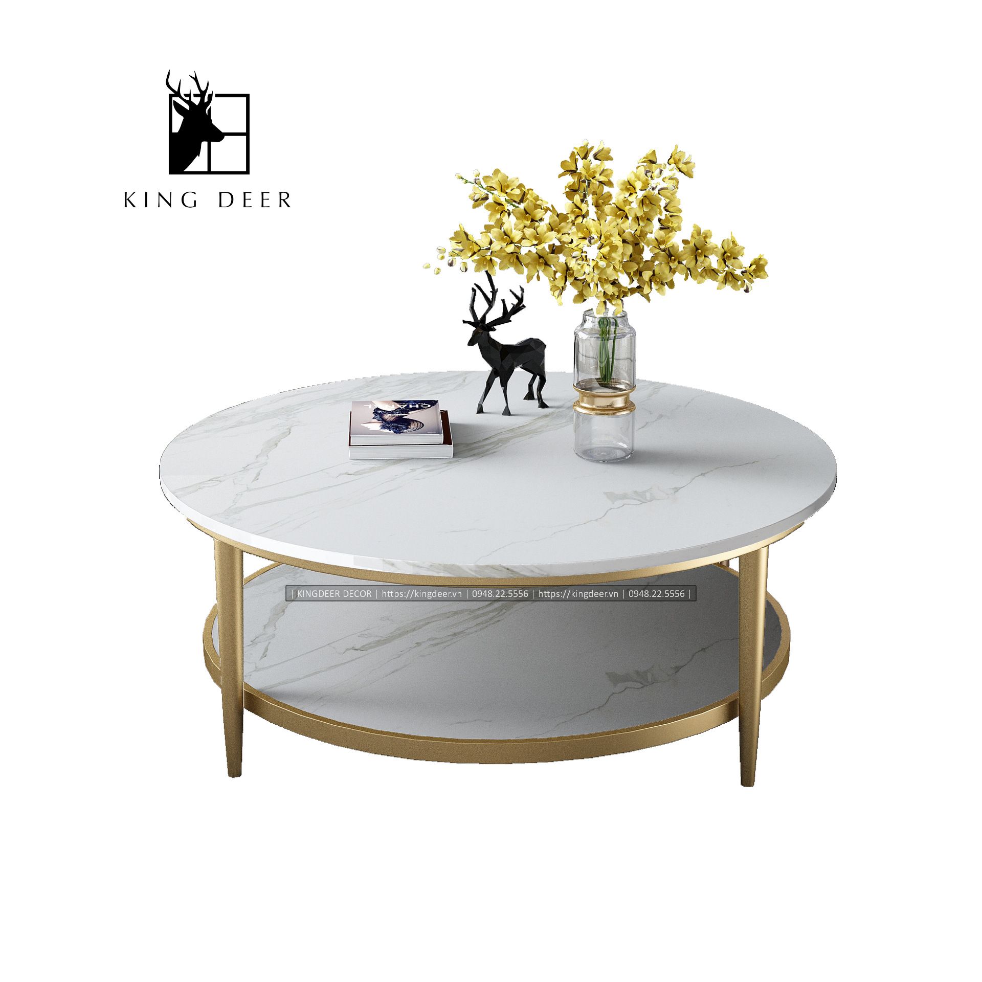 BTKD_0805 Bàn tròn 2 tầng