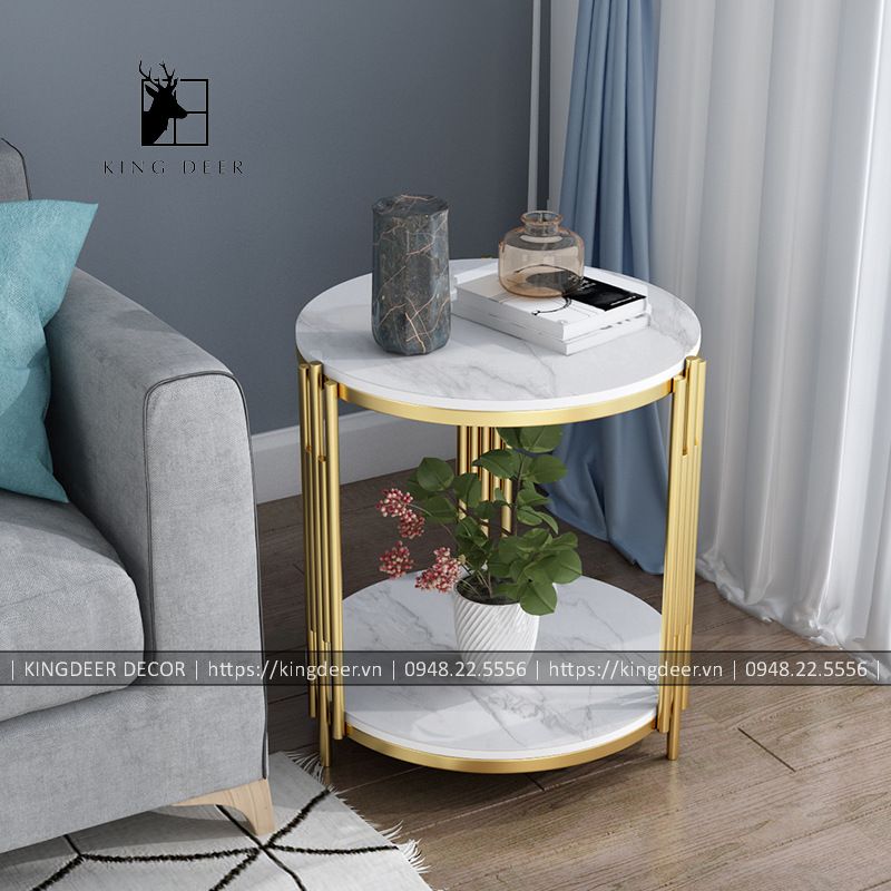 bàn góc sofa 2 tầng