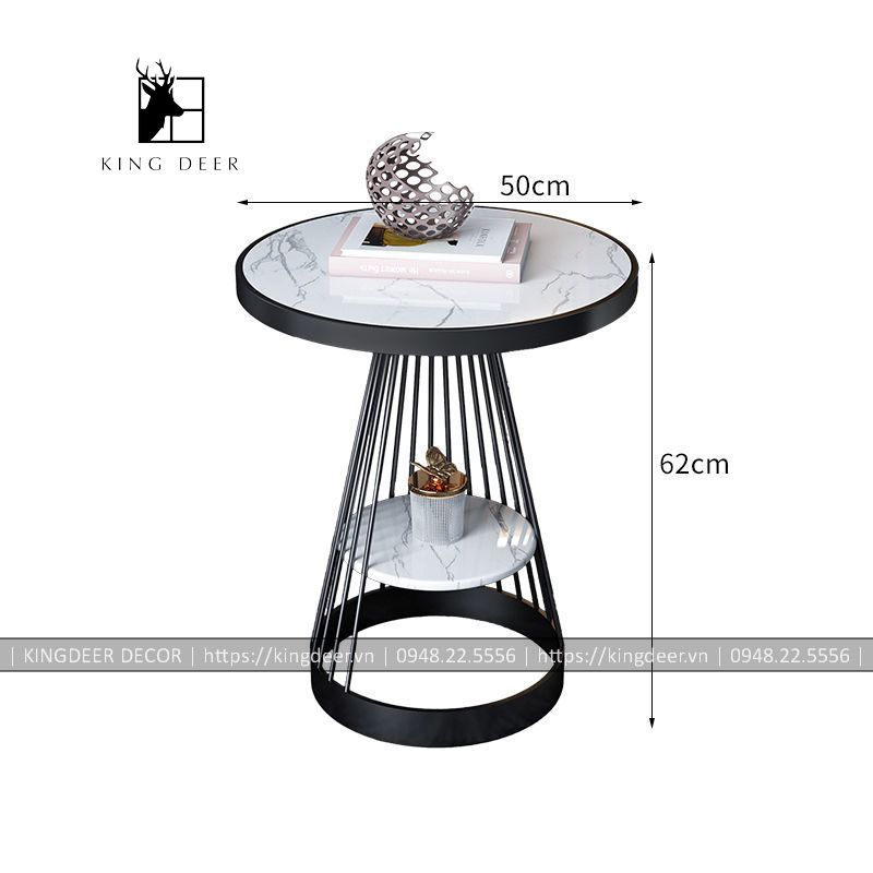 KD_BGSF_01711 bàn bên trang trí 2 tầng mặt đá BGKD-015