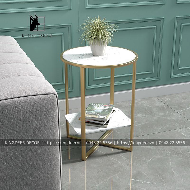 bàn bên sofa phong cách mặt đá, BGKD-017