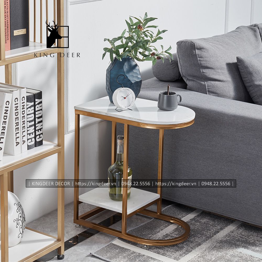 bàn góc sofa 2021 mặt đá, BGKD-019