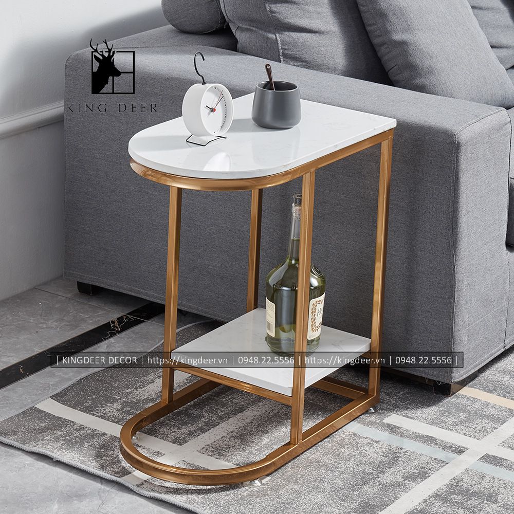 bàn góc sofa 2021 mặt đá, BGKD-019