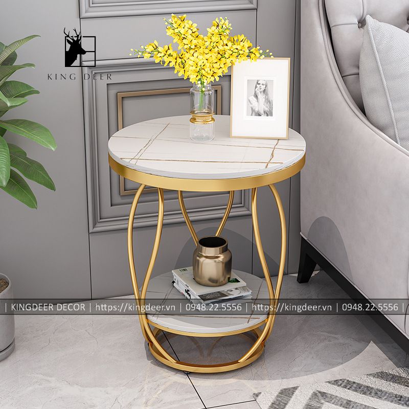 bàn góc sofa mặt đá, BGKD-021