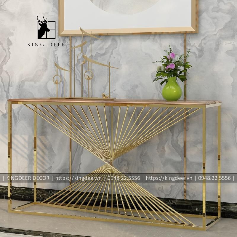 KD_CT_0533 bàn console inox mạ kingdeer