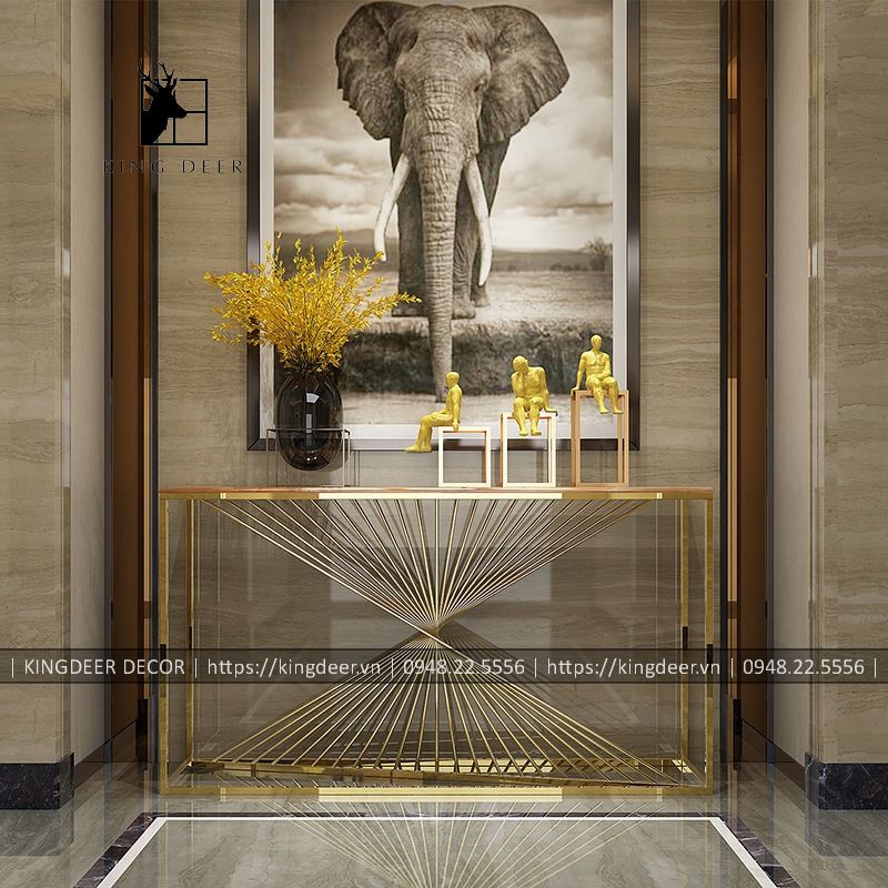 KD_CT_0535 bàn console inox mạ kingdeer