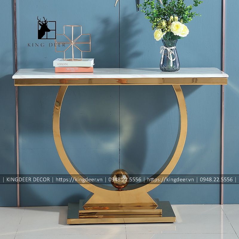 bàn console inox mạ titan