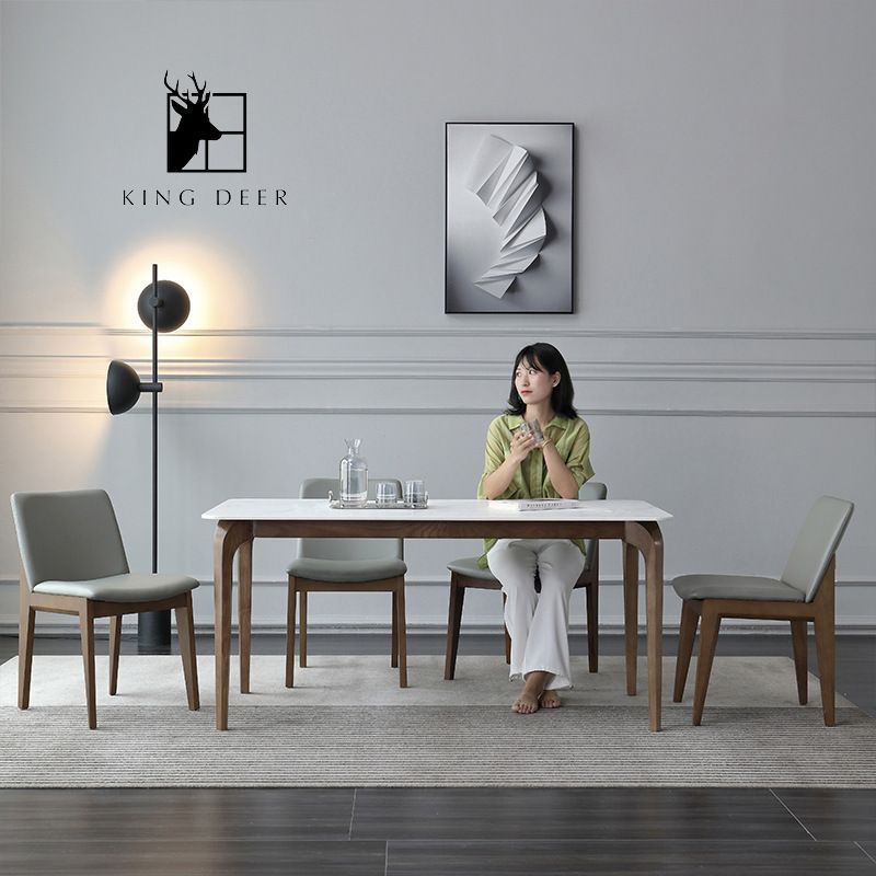 Bàn ăn Bridget chân gỗ phong cách hiện đại, BAKD-0020