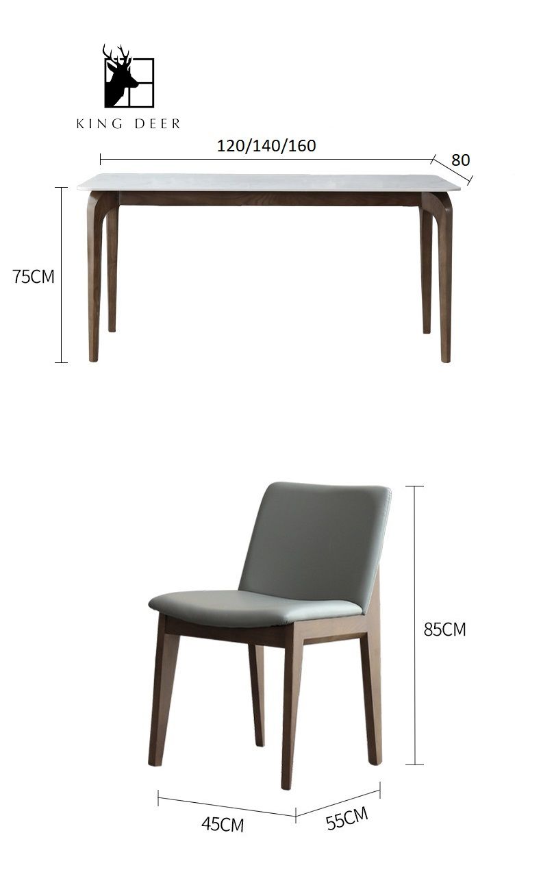 Bàn ăn Bridget chân gỗ phong cách hiện đại, BAKD-0020