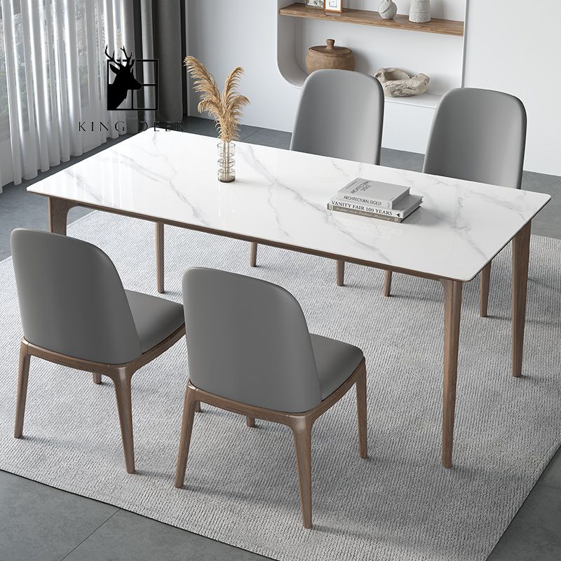 Bàn ăn chân gỗ mặt đá KingDeer