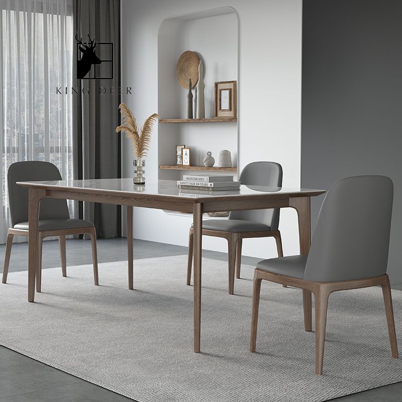 BAKD-0214 Bàn ăn chân gỗ mặt đá KingDeer