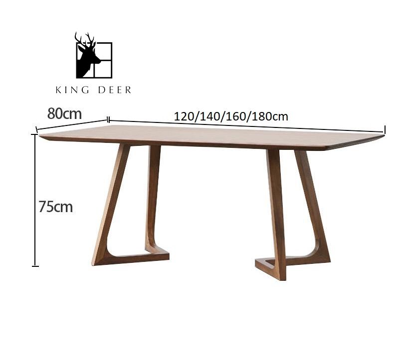 Bàn ăn Valerie chân gỗ phong cách hiện đại, BAKD-022