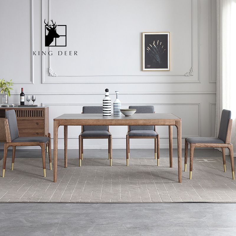 BAKD-02312 Bàn ăn Valerie chân gỗ phong cách hiện đại, BAKD-023