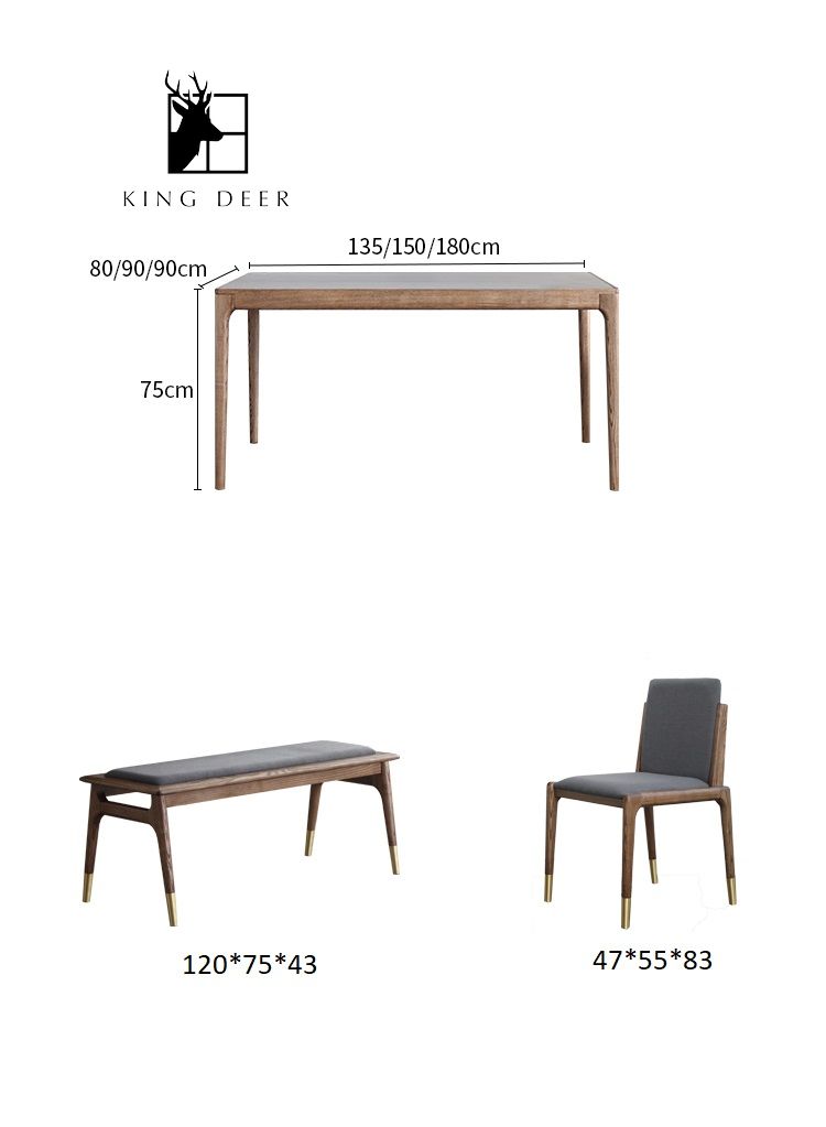 Bàn ăn gỗ king Deer