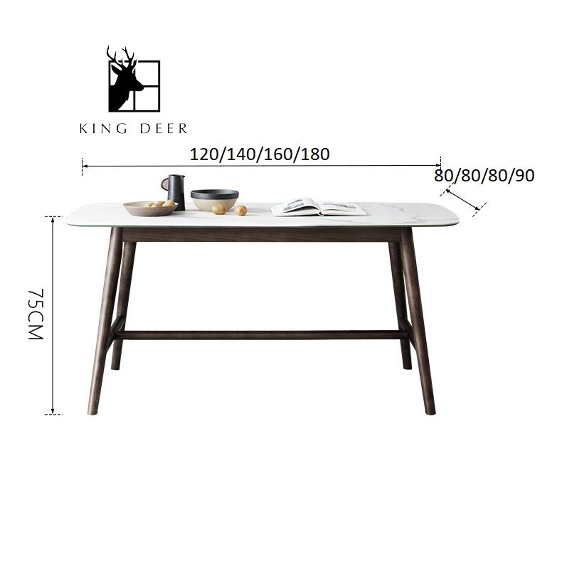 Bàn ăn Alexandra chân gỗ phong cách hiện đại, BAKD-024