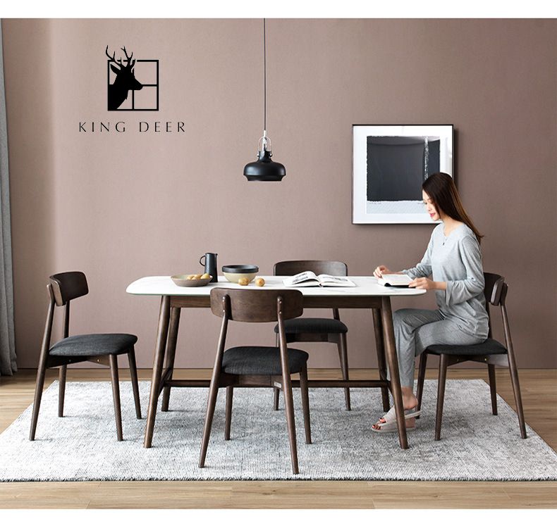 Bàn ăn Alexandra chân gỗ phong cách hiện đại, BAKD-024