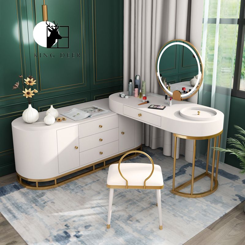 BTD-0284 Bàn trang điểm Bianca gương LED, BTD-028