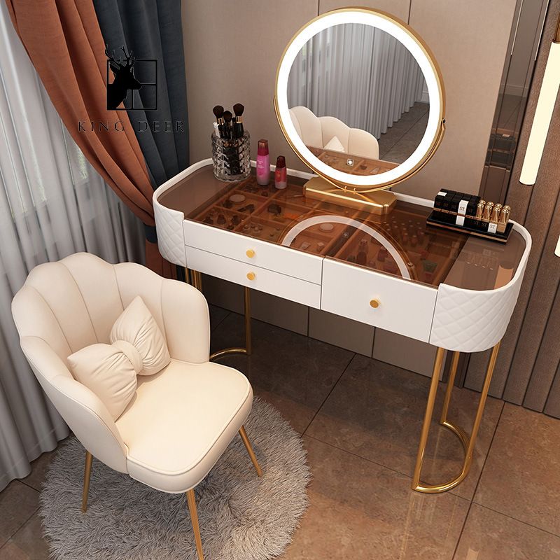 Bàn trang điểm Amanda gương LED, BTD-033