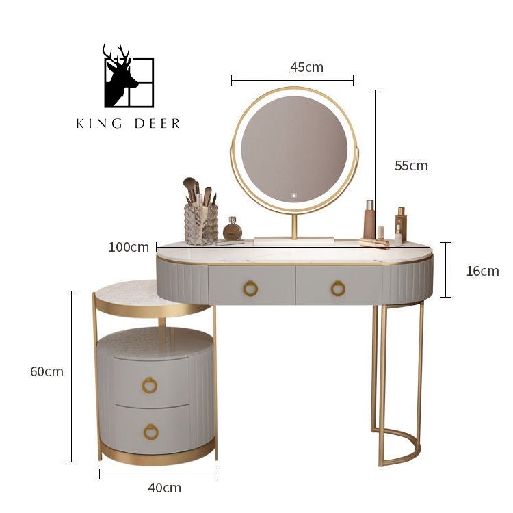 Bàn trang điểm Charmaine gương LED, BTD-035