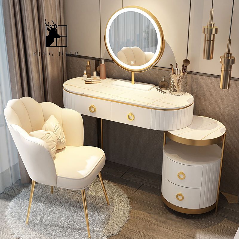 BTD-0356 Bàn trang điểm Charmaine gương LED, BTD-035