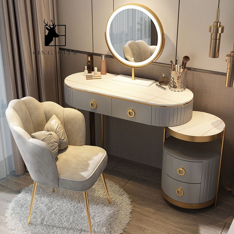 BTD-0357 Bàn trang điểm Charmaine gương LED, BTD-035