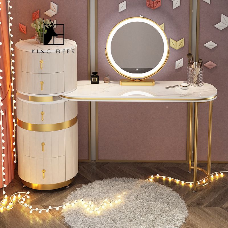 BTD-03810 Bàn trang điểm Delwyn gương LED, BTD-038