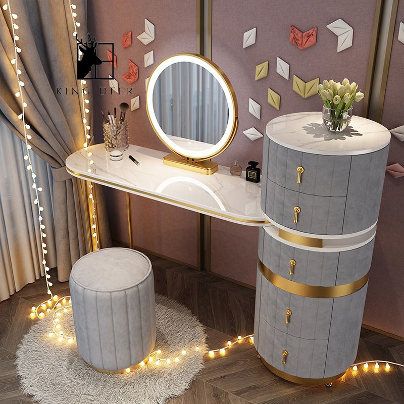 BTD-0384 Bàn trang điểm Delwyn gương LED, BTD-038