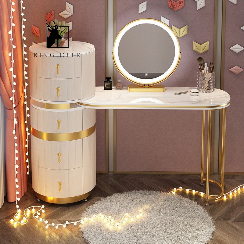 BTD-0389 Bàn trang điểm Delwyn gương LED, BTD-038