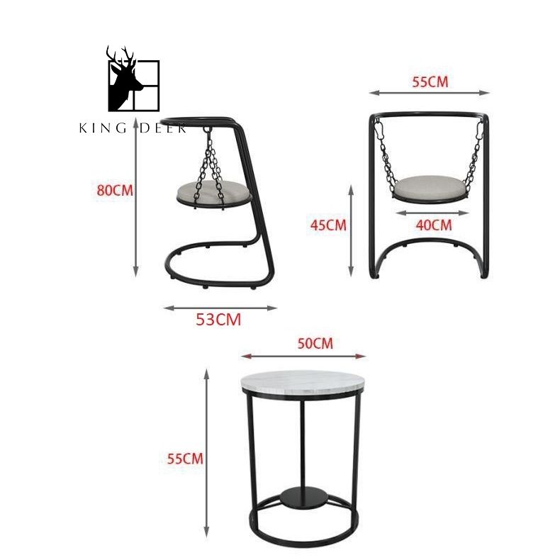 Bộ bàn ghế ban công Dulcie phong cách Bắc Âu, GBC-003