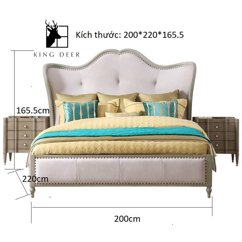 Giường ngủ Martha phong cách tân cổ điển, GKD-038
