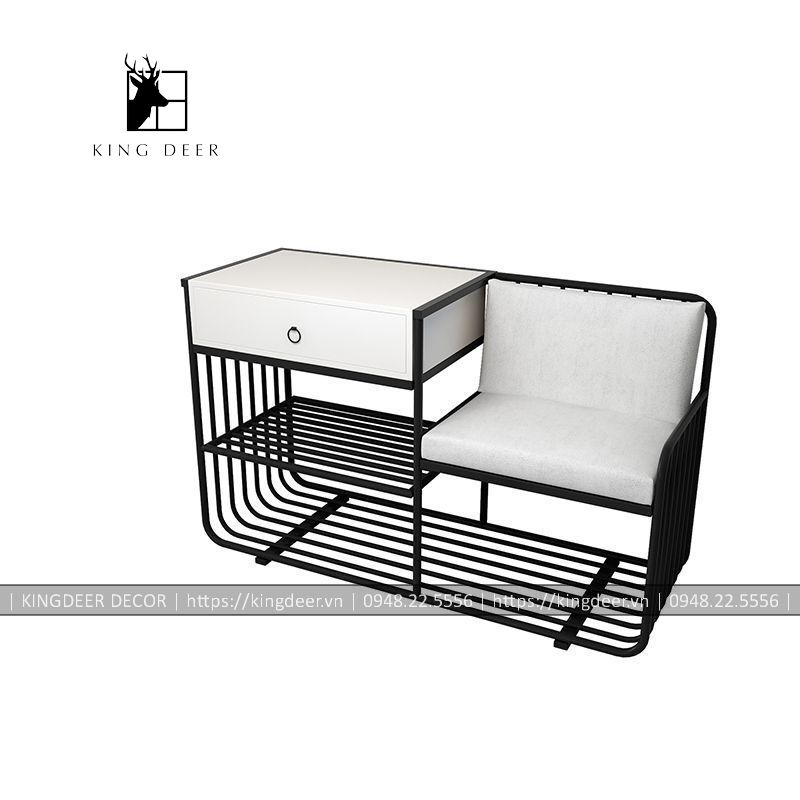Ghế tủ giày Stella khung sắt sơn tĩnh điện, GTG-001