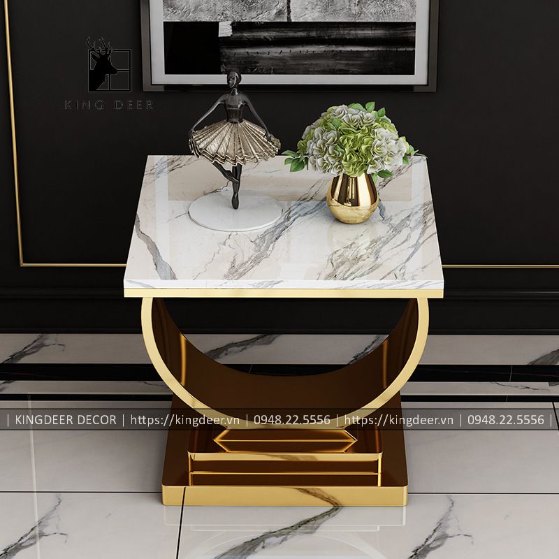 bàn góc sofa Sanora - inox 304 mạ titan - BGKD-030