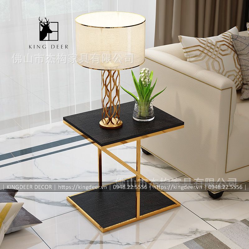 KD_BGSF_0615 bàn góc sofa Tamela - inox 304 mạ titan, BGKD-031