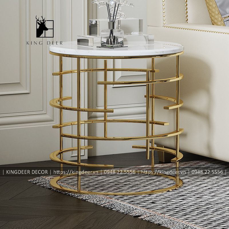 bàn góc sofa Duran - inox 304 mạ titan - BGKD-032