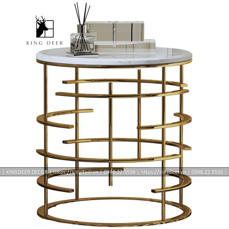 bàn góc sofa Duran - inox 304 mạ titan - BGKD-032